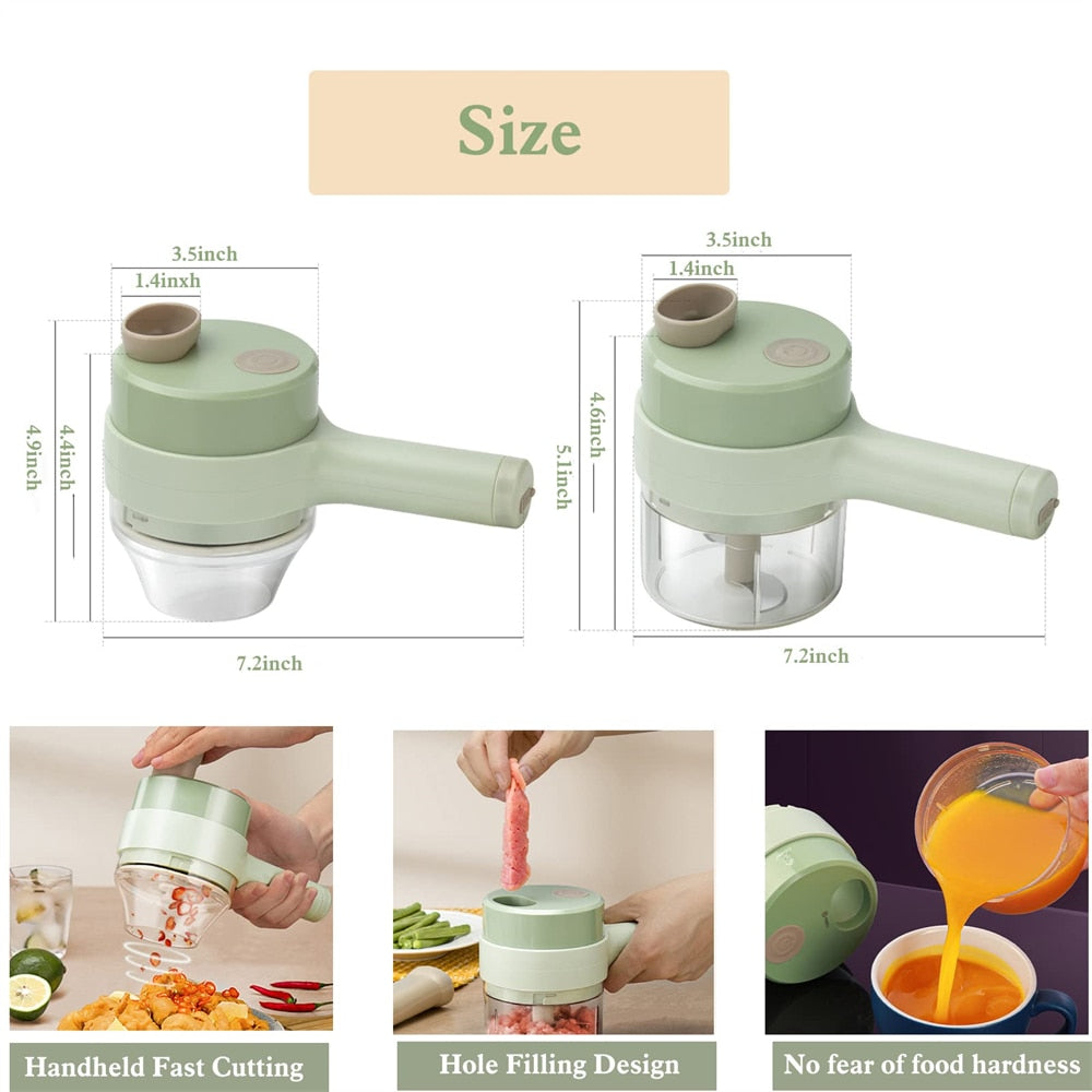 Portable Handheld 4-in-1 Electric Vegetable Slicer