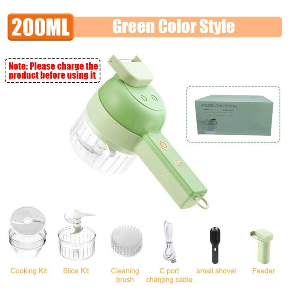 Portable Handheld 4-in-1 Electric Vegetable Slicer