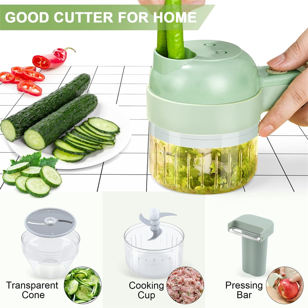 Portable Handheld 4-in-1 Electric Vegetable Slicer