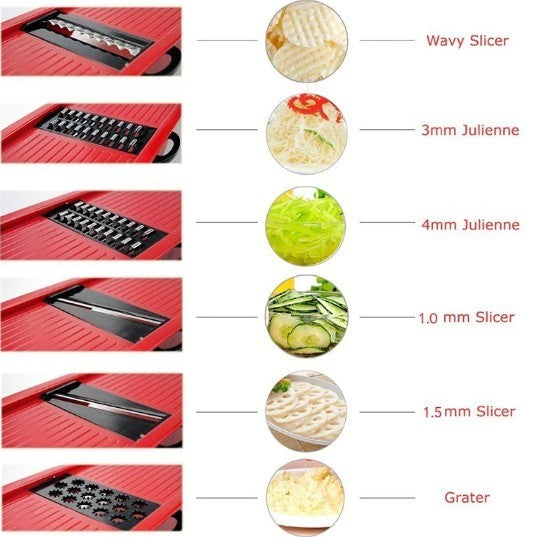 Stainless Steel 6 Blade Vegetable Slicer